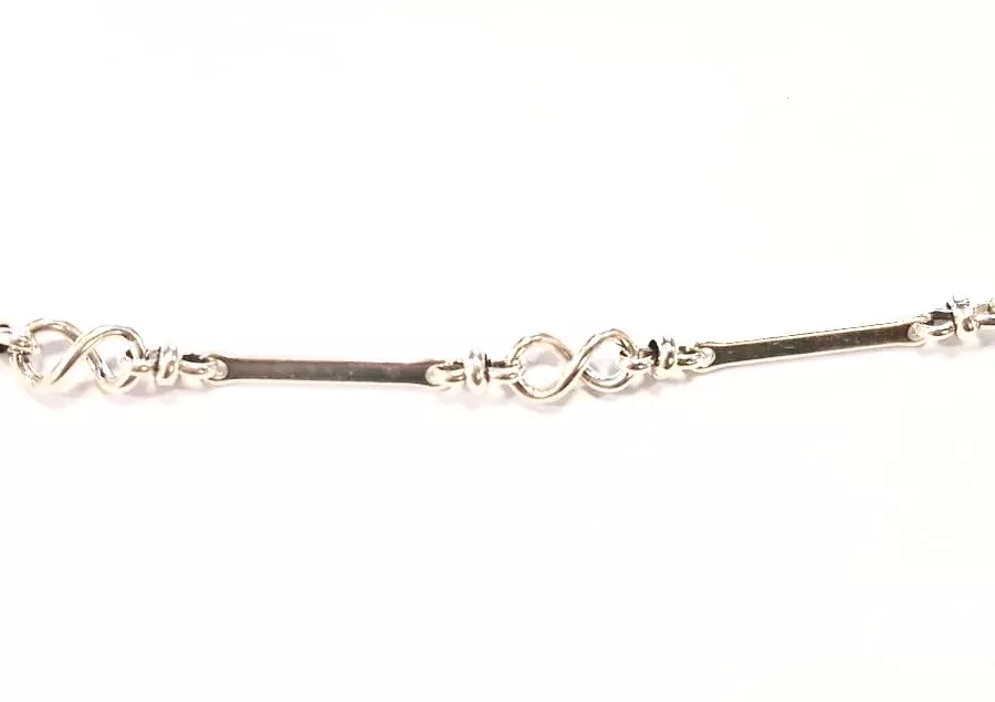 Chaîne en laiton, motif infini, plaquée 10 microns en France