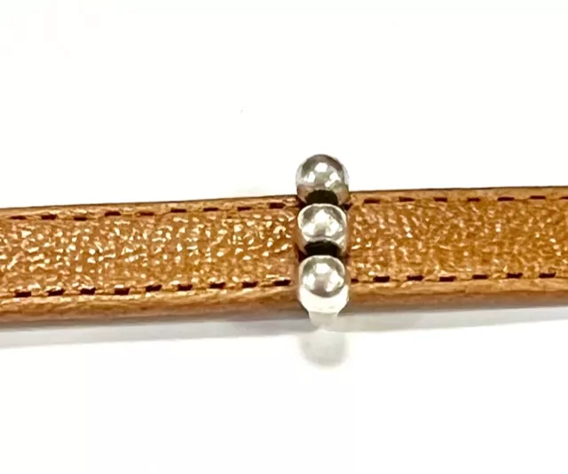 Passant avec trois boules pour cuir 10mm