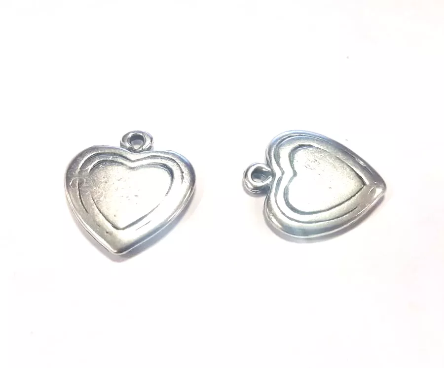 Pendant coeur double-face plein