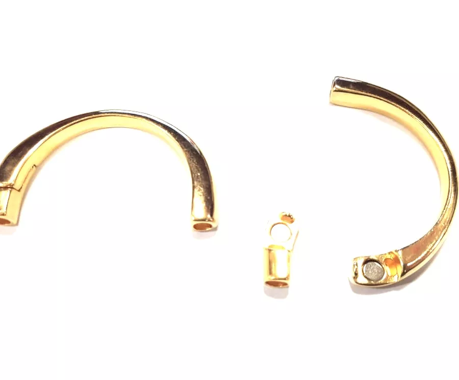 Fermoirs aimantés demi jonc pour cuir rond 5mm