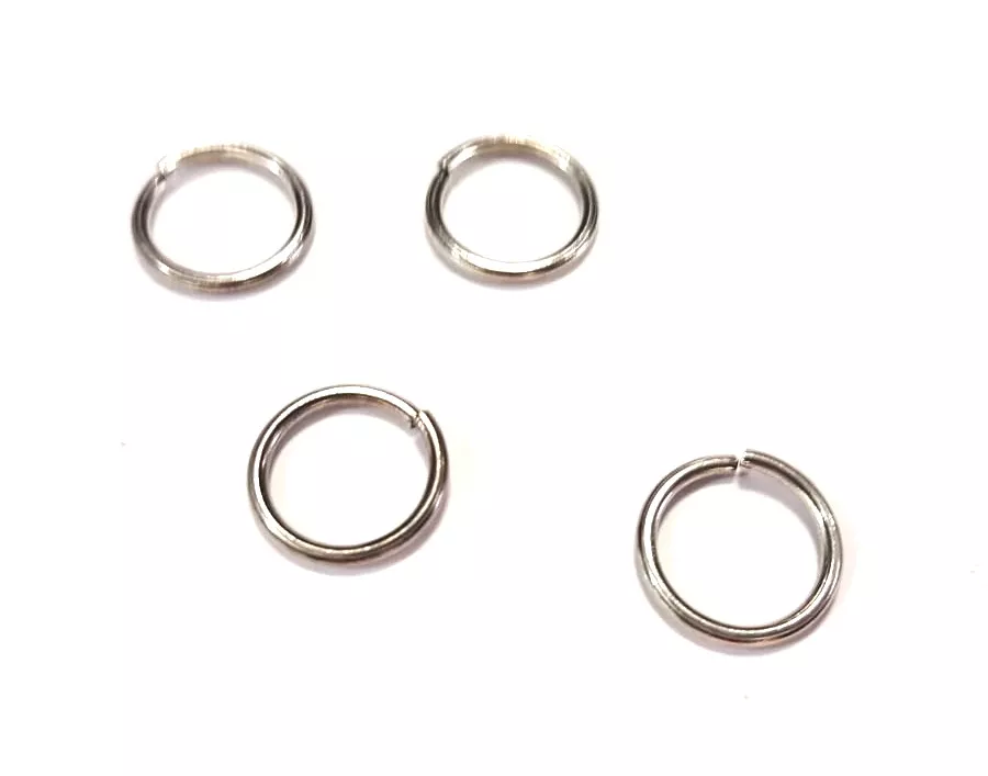 20 anneaux laiton plaqués argent antique 14mm