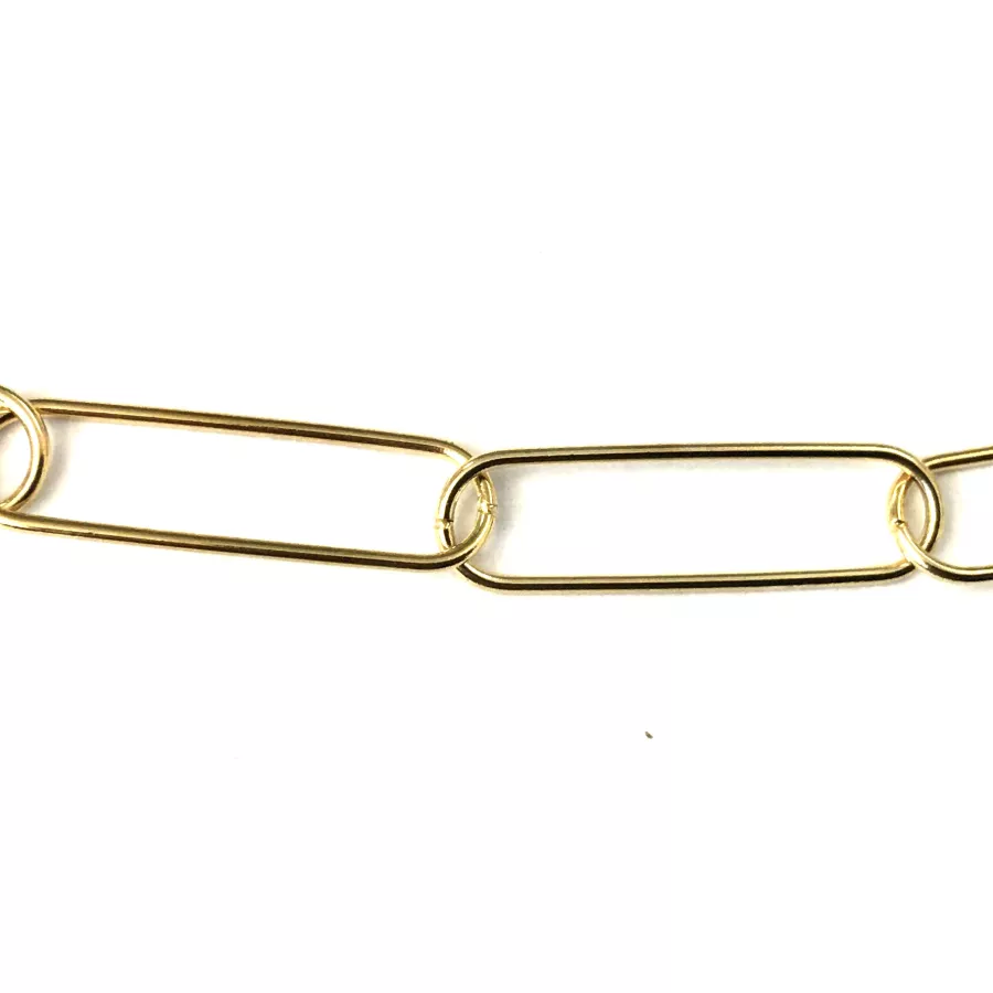 Chaine trombone en ACIER DORE 7.5 x 27mm