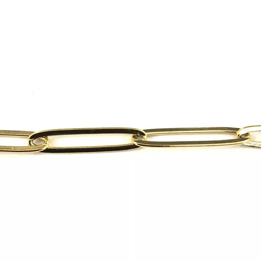 Chaine trombone en ACIER DORE 20.5 x 4.4mm