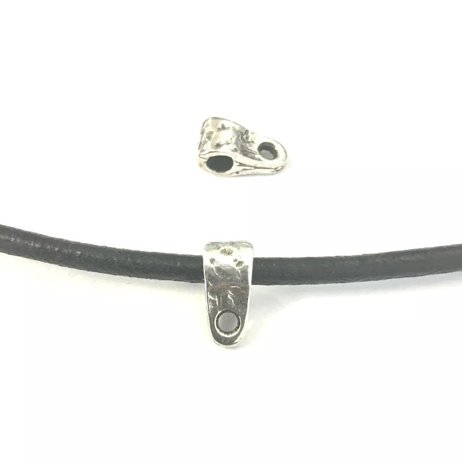 Bélière en étain pour cuir ou chaine 3mm