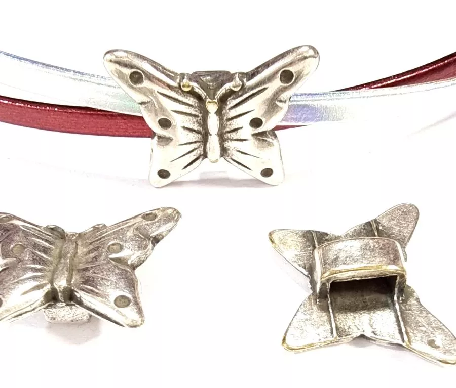 Passant papillon pour cuir plat 6mm