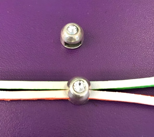 Passant avec strass pour cuir 6mm