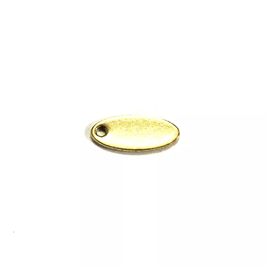 Pendant ovale  5X12MM ACIER Doré avec gravure inclus 