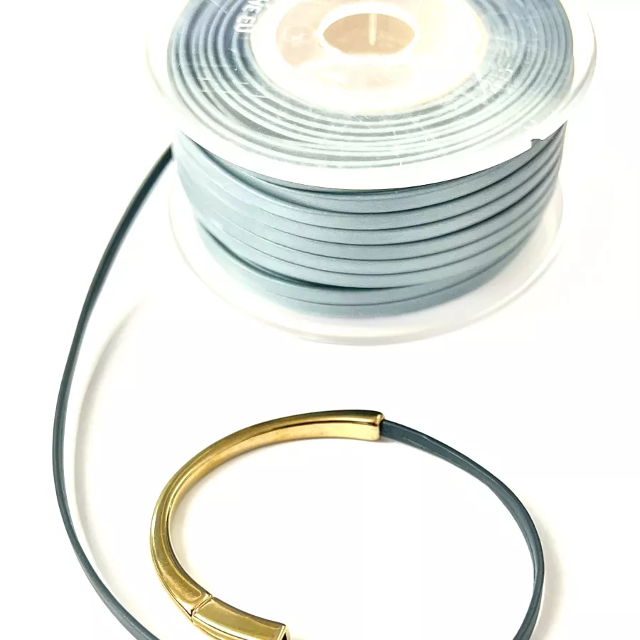 Fermoir aimanté demi jonc DORE  pour cuir plat 3mm