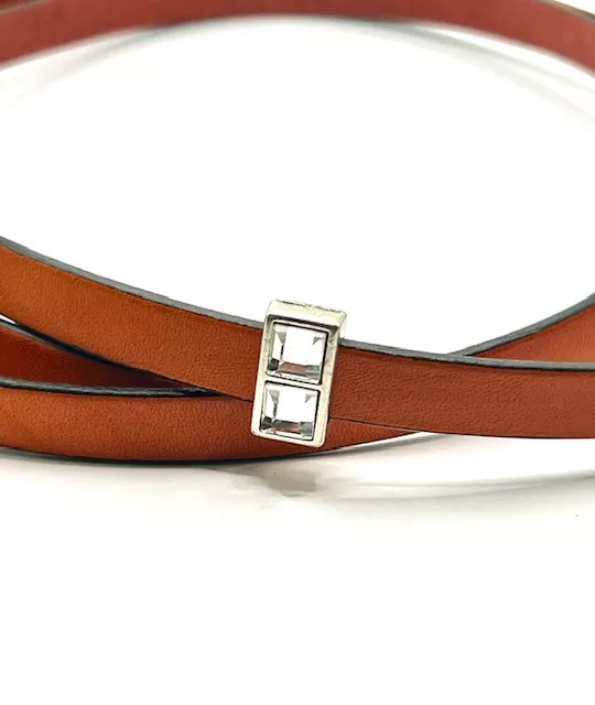 5 Passants avec strass pour cuir 10mm