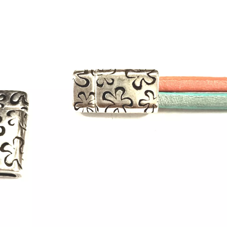 Fermoir aimanté 6mm motif fleurs