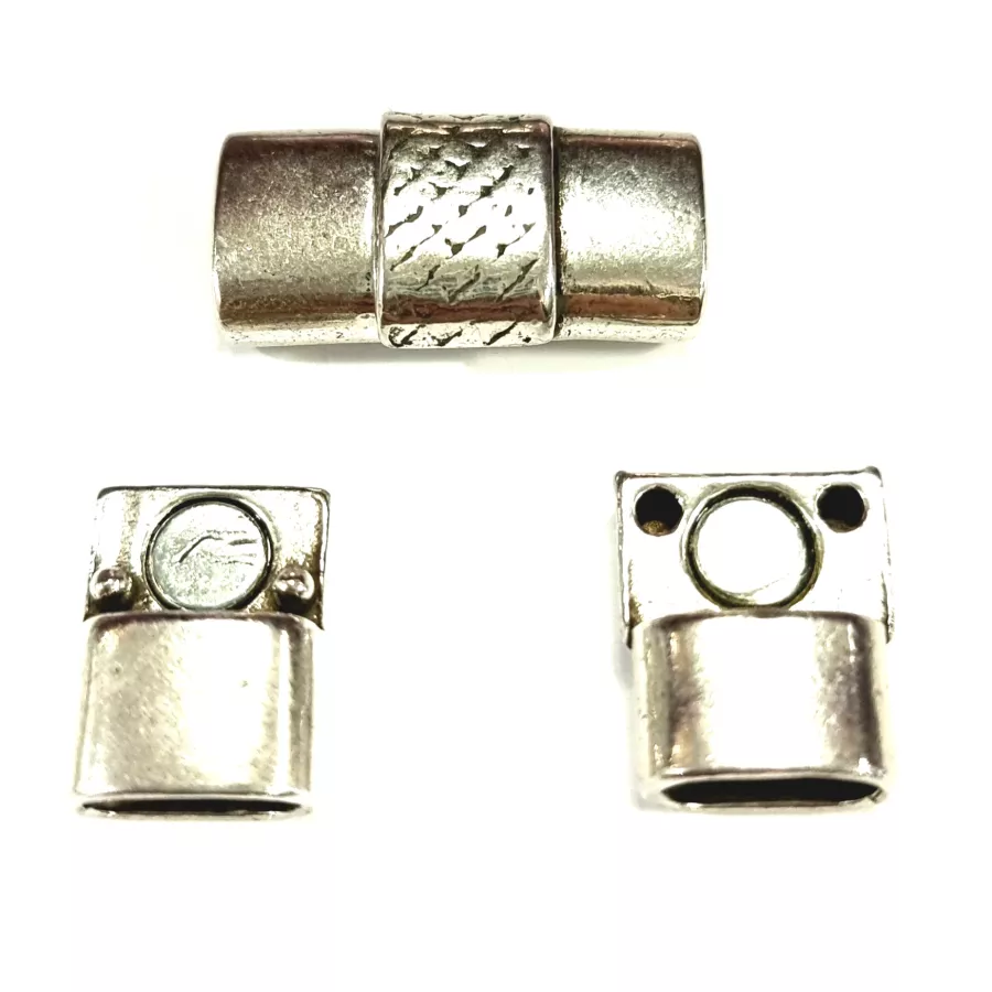 5 Fermoirs aimantés 10x4.5mm motif serpent