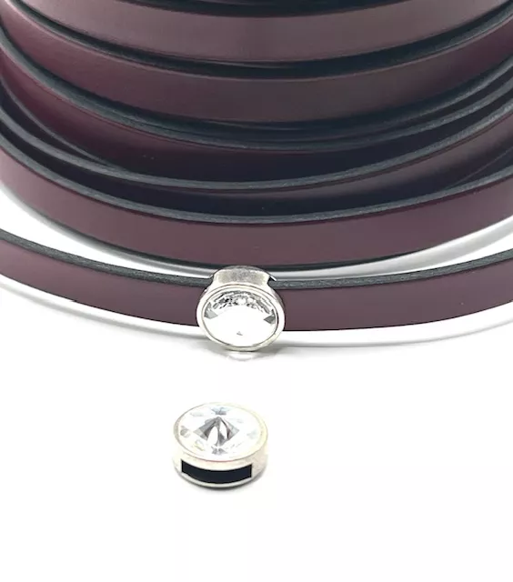Passant 10mm pour cuir  avec  grand Swarovski 
