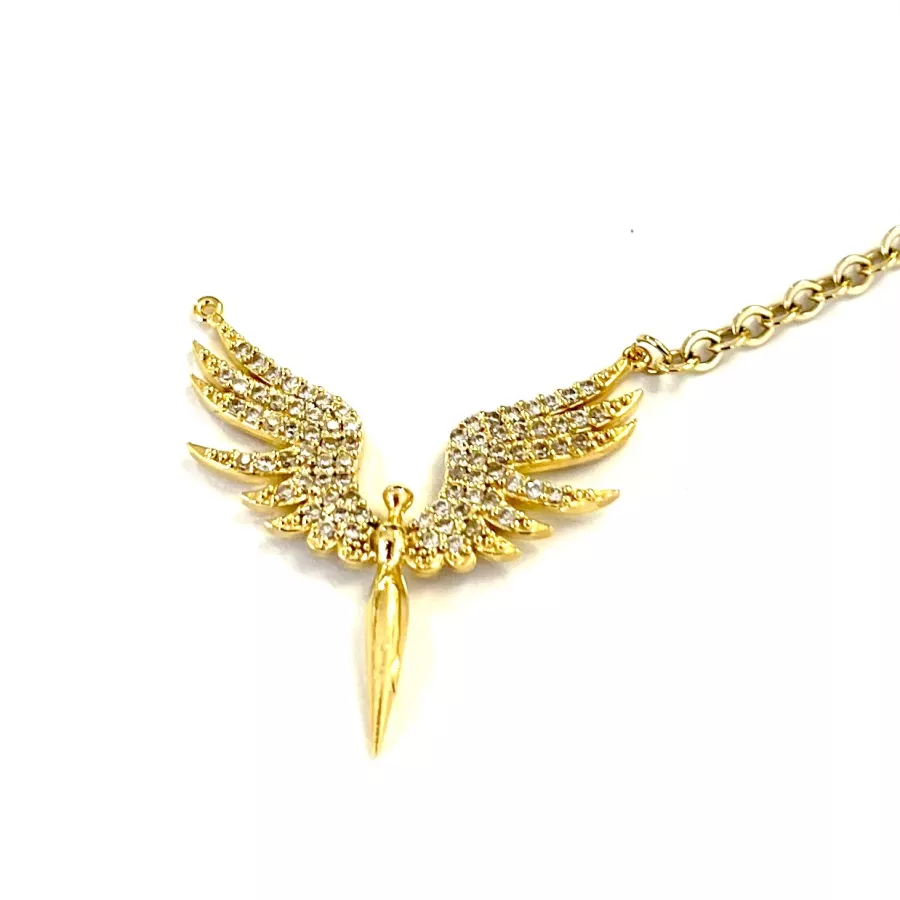 Intercalaire ange stylisé avec zirconium en laiton