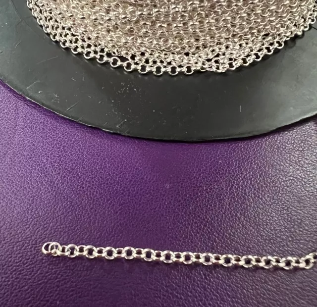 Chaine jaseron 2.5mm plaquée argent vif 10 microns en France.