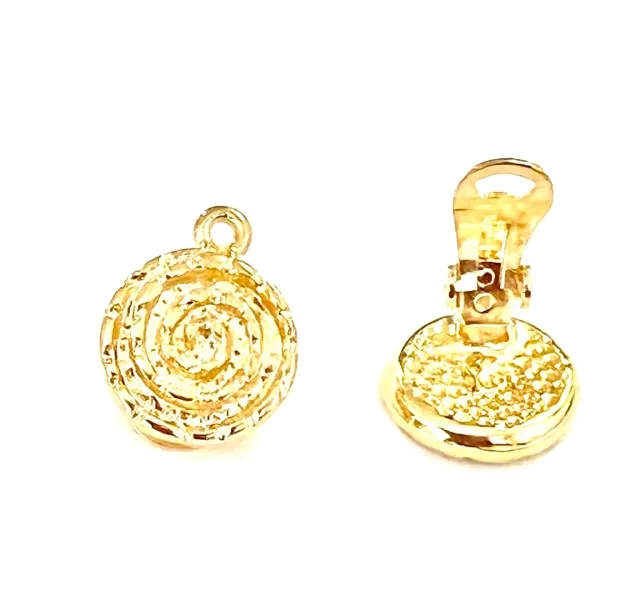 Boucles d'oreilles à clips doré à l'or fin 24 carat