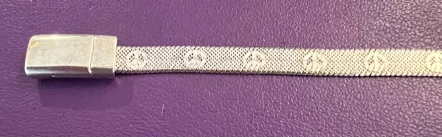 CHAINE SERPENTINE PLATE DE 5.5MM MOTIF PEACE AND LOVE