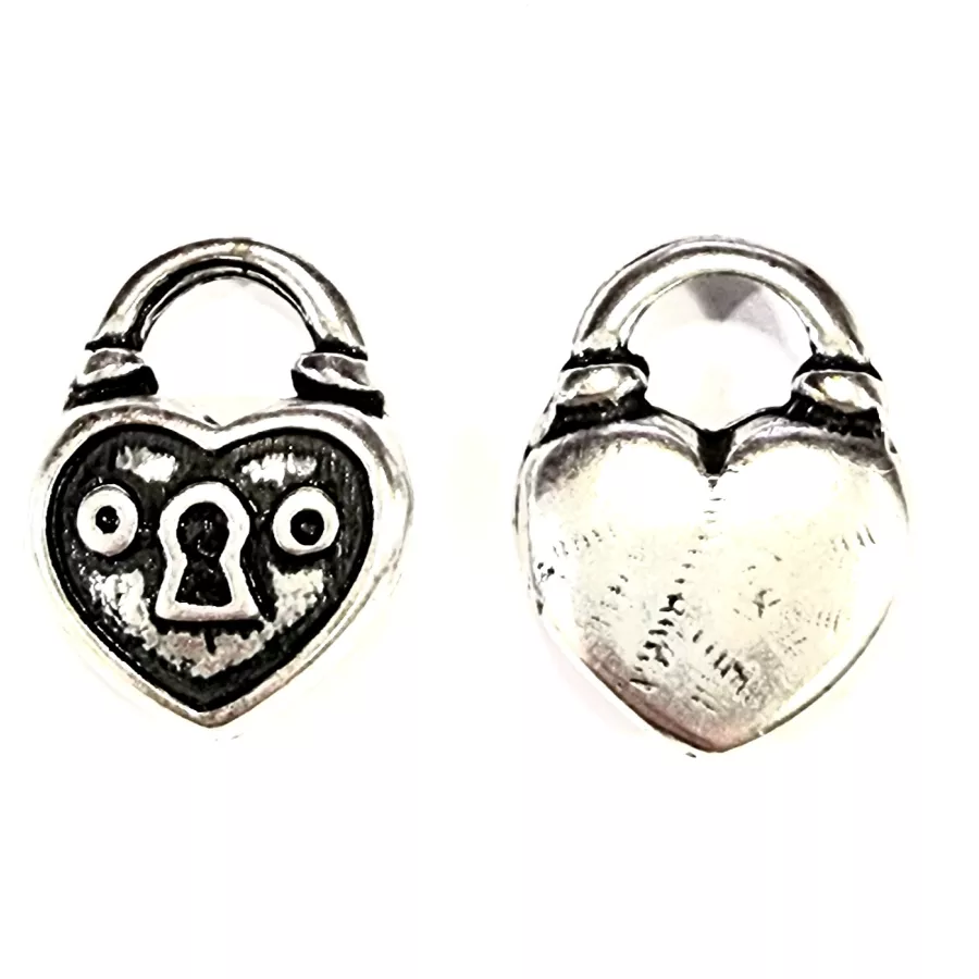 Pendant cadenas en forme de coeur