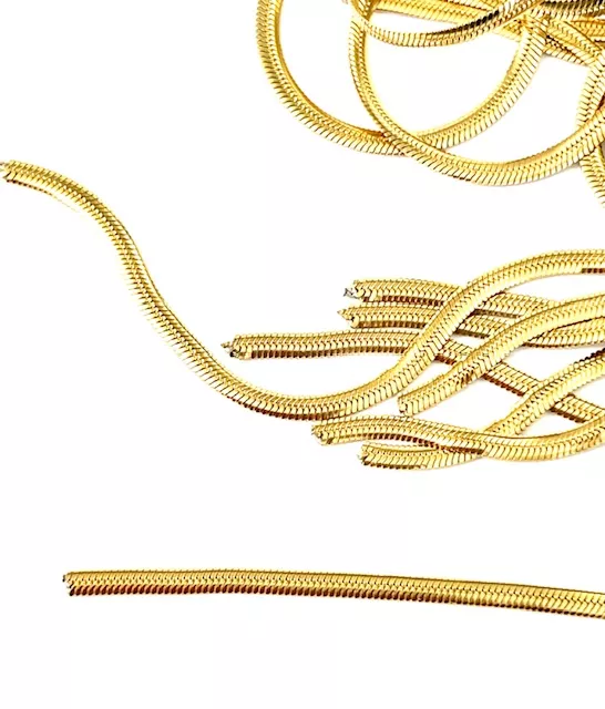 Chaine acier doré serpentine 3mm