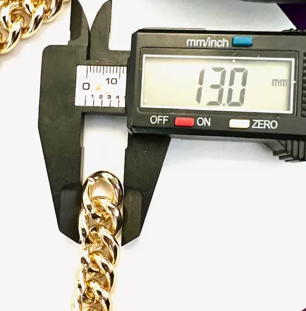 Chaine gourmette en aliminum doré 13mm