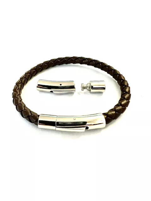 2Fermoirs en ACIER pour cuir rond 5mm