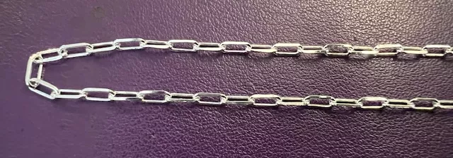 Chaine fine TROMBONE en laiton pl FR10 microns 6x4mm