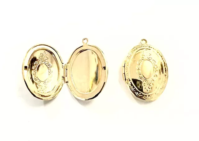 Pendant laiton doré à l'or fin pour mettre photo de l'etre aimé