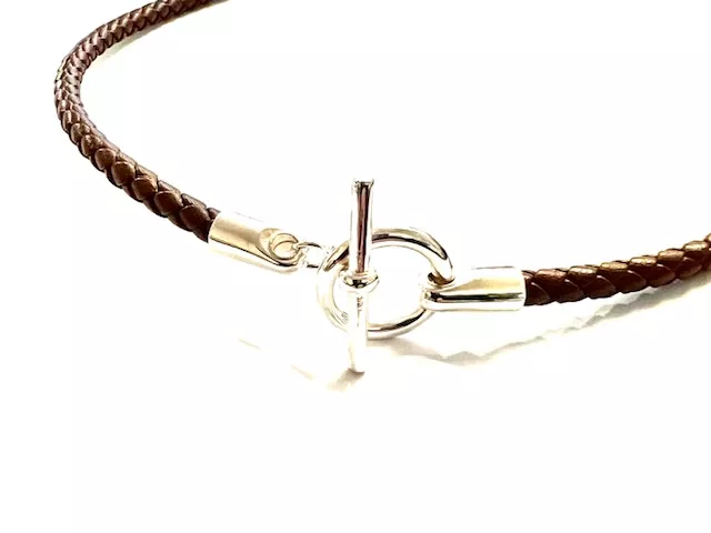 Fermoir T pour cuir rond 5mm en argent vif-EXCLUSIVITE IDIL