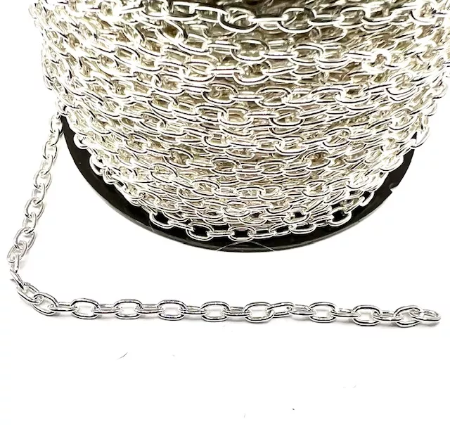 Chaine en laiton plaquéé 10 microns argent vif en France