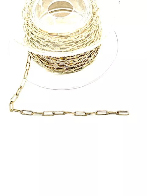 Chaine trombone en acier doré 8.8x 3.2mm