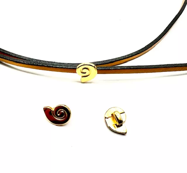 Passant coquillage pour cuir 3mm plat