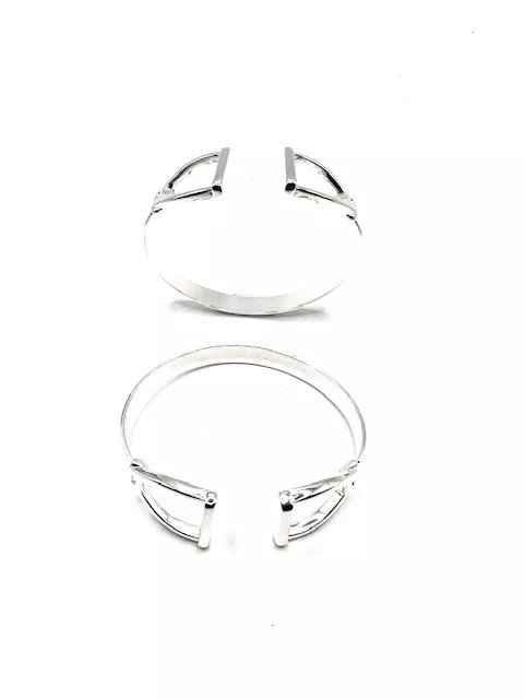 Bracelet Etrier en Laiton plaqué 10microns d'argent 