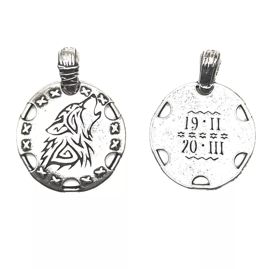 Pendant signe du zodiaque Amérindien loup