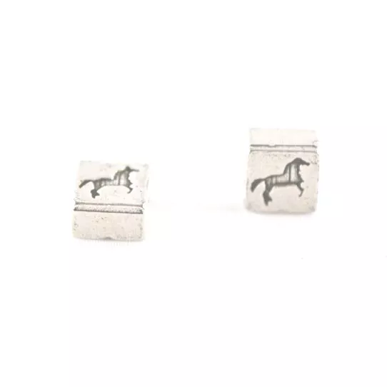 Passant 5 mm cheval,  étain plaqué argent