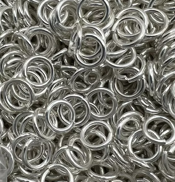 Anneaux de montage en laiton 8mm en argent vif