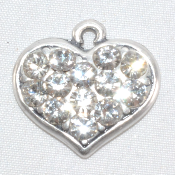 3 Pendants  coeur avec strass
