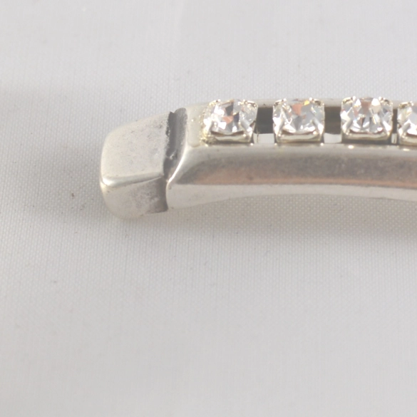 2 Passants avec Swarovski pour cuir 5-6mm