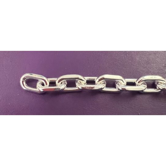 Chaine forat 21.6 x 13.4 mm plaque 10microns argent vif FR