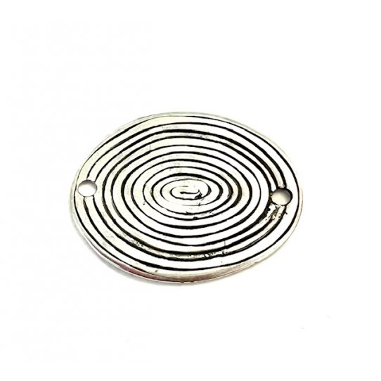 Intercalaire ovale, motif spiral 2 trous 42 x 33.20mm