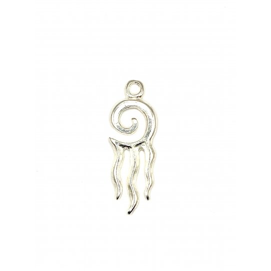 2Pendants  flamme en argent vif 39x 14mm