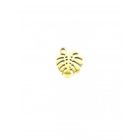 pendant Monstera en Acier dor 16.7 x 13.3 mm