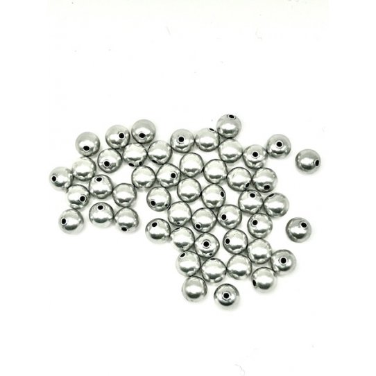 perles laiton 8mm argent antique