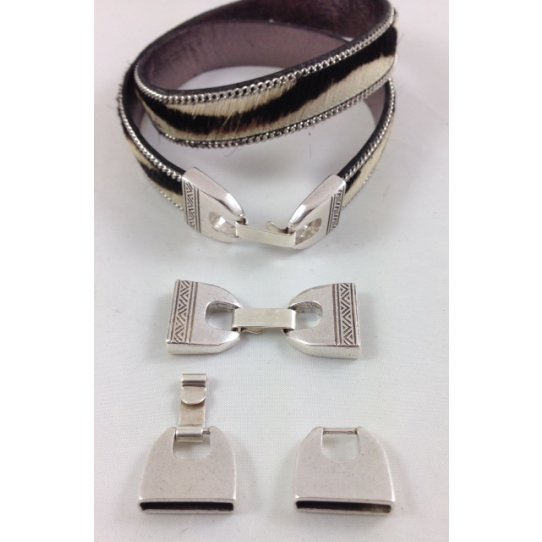 Fermoir crochet 15mm en �tain plaqu� argent