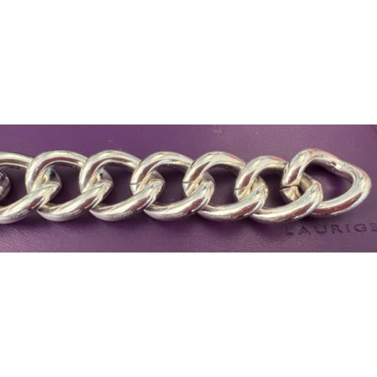 Grosse chaine gourmette en aluminium plaque 10 microns argent vif en France 
