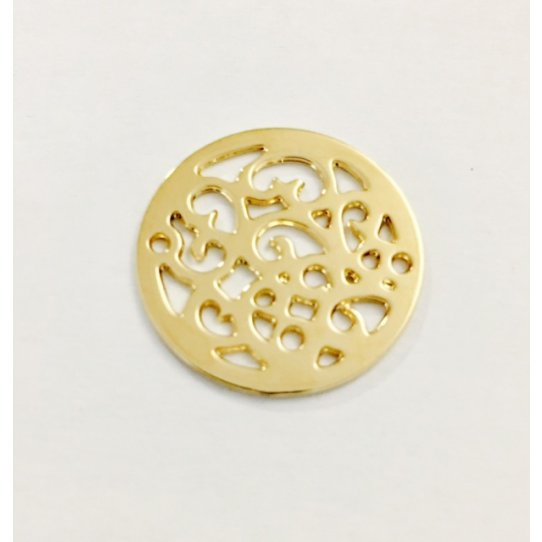 Interlayer or arabesque pendant in gold, 20mm