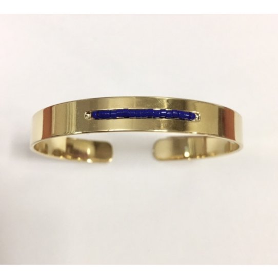 Jonc en laiton 8mm,  fl�che sur les c�t�s, OR, rainure pour perles miyuki