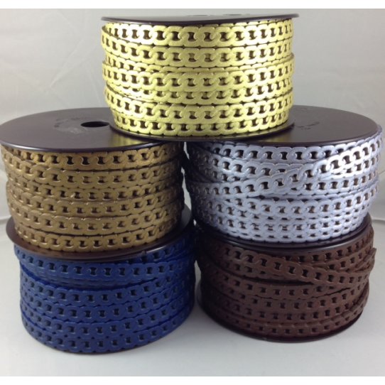 Leather curb chain 10 mm
