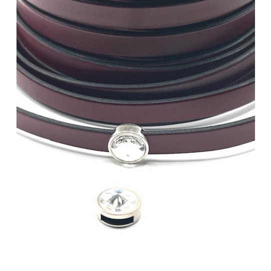 Passant 10mm pour cuir  avec  grand Swarovski 