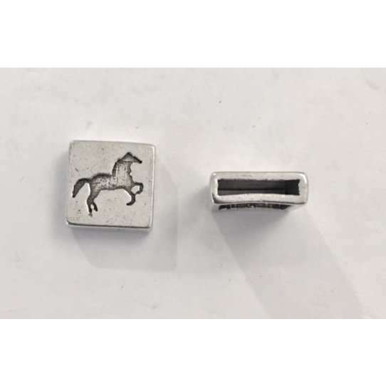 10 loops horse 10mm silver tin pl
