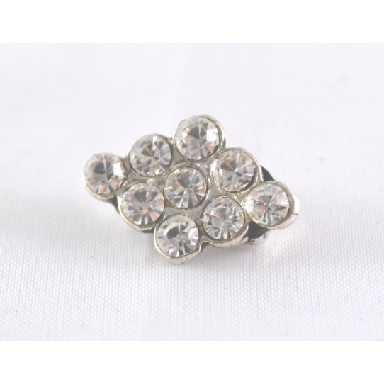 2Passants  losange avec Swarovski 10X2mm