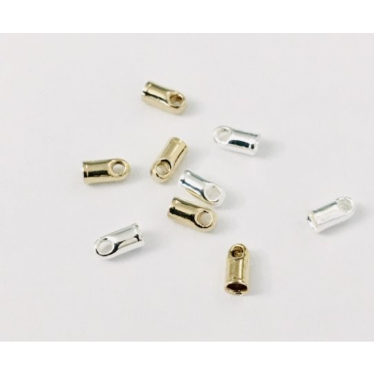 50 Embouts en laiton 1 mm en argent vif plaqus en France